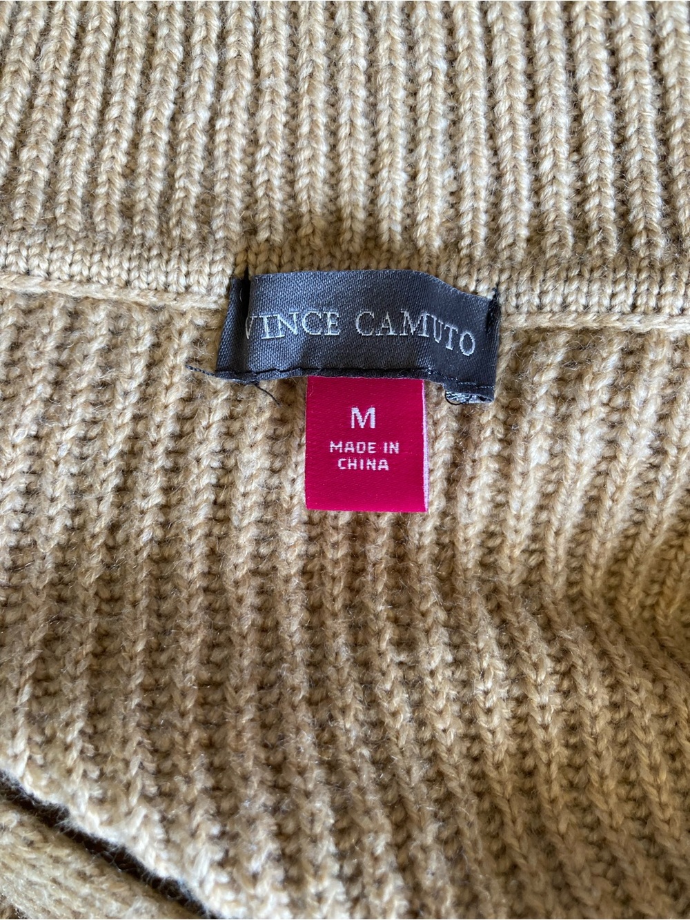Vince Camuto  Knit Sweater with Collar size Medium Camel - Picture 5 of 9